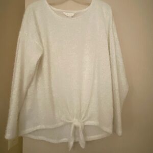 LC Lauren Conrad Cream Textured Top